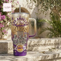 Los Angeles Lakers 2026 Playoffs Premium Gold Purple 40oz Tumbler with Handle