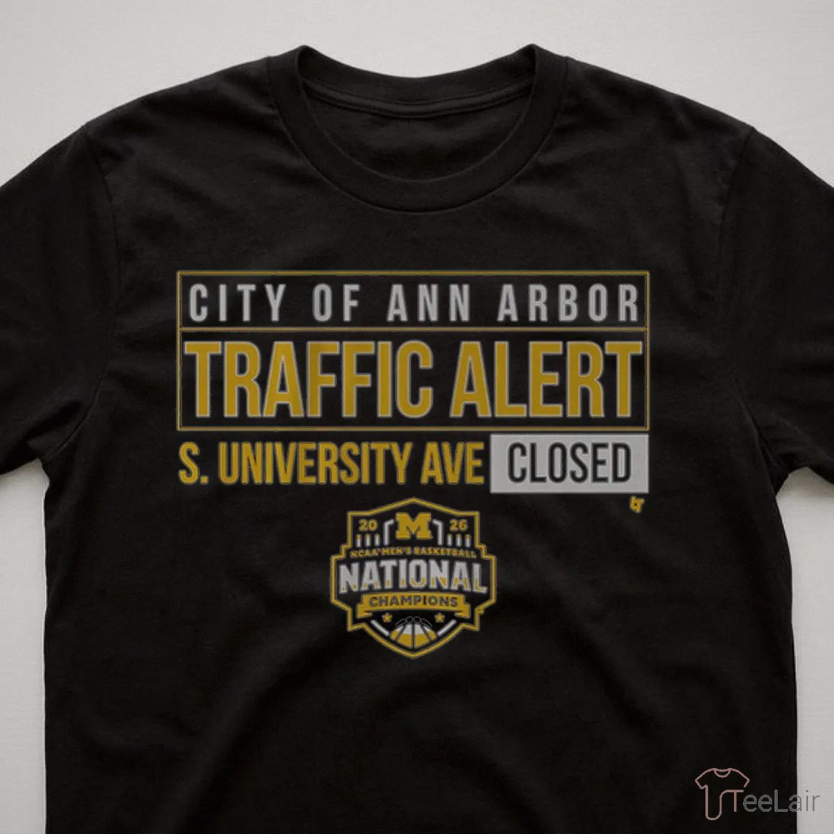 Michigan Wolverines MBB 2026 National Champions S. University Ave Closed Shirt