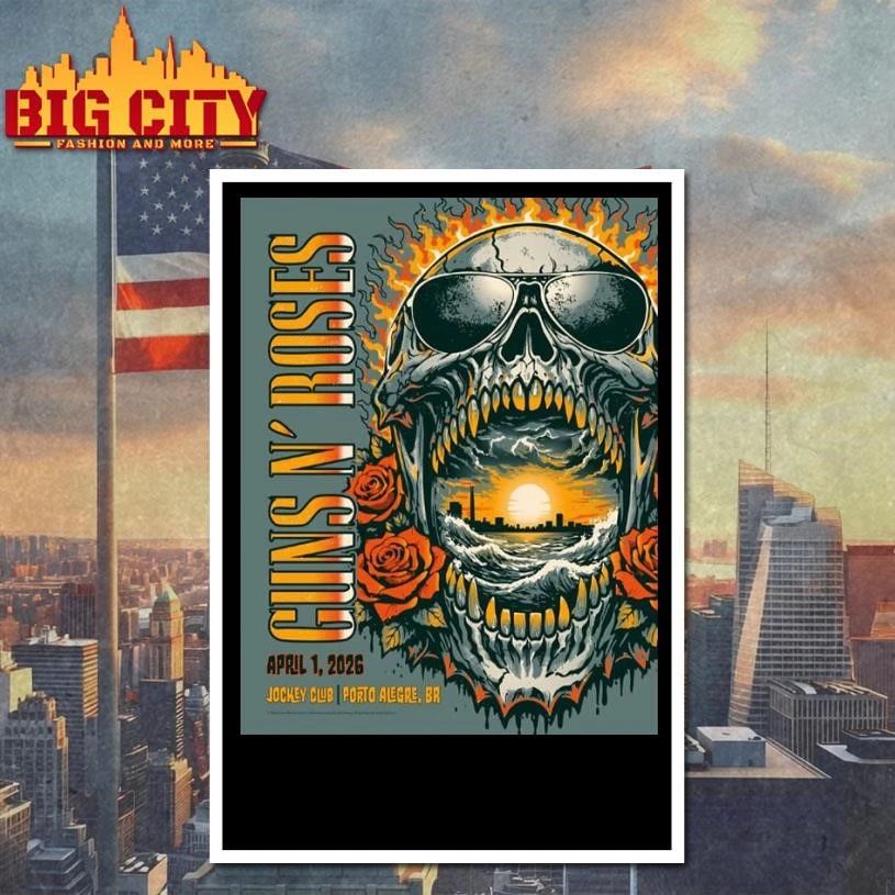 Guns N Roses 2026 Event Poster At Jockey Club On April 1 2026 Porto Alegre Brazil Poster Shirt