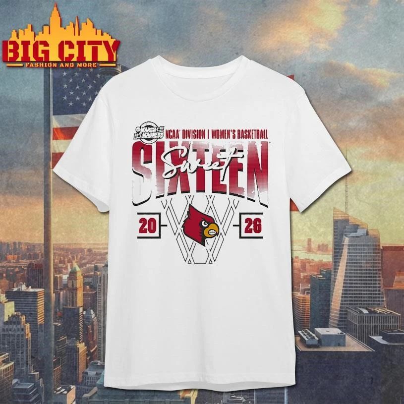 Louisville Cardinals Women’s 2026 NCAA Women’s Basketball Tournament March Madness Sweet 16 College Shirt
