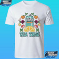 Boulevard Quirk Tea Time White & Teal Ringer Shirt