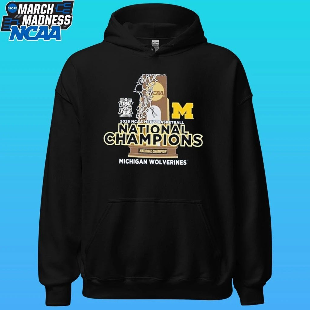 Michigan Wolverines 2026 Ncaa Di Men’s Basketball National Champions Trophy Shirt