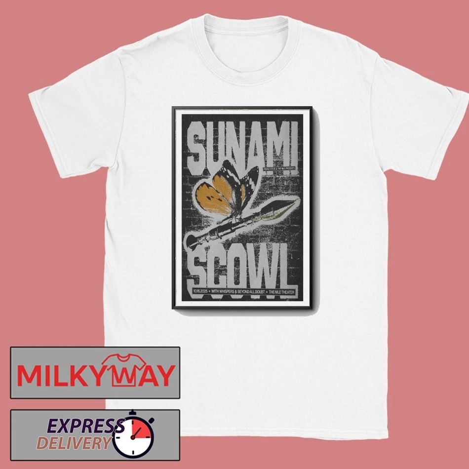 Oct 16 2025 Sunami with Scowl Nile Theater – Mesa in Mesa, AZ Poster shirt