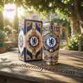 Chelsea Football Club Luxury Gold Diamond 40oz Insulated Tumbler With Handle