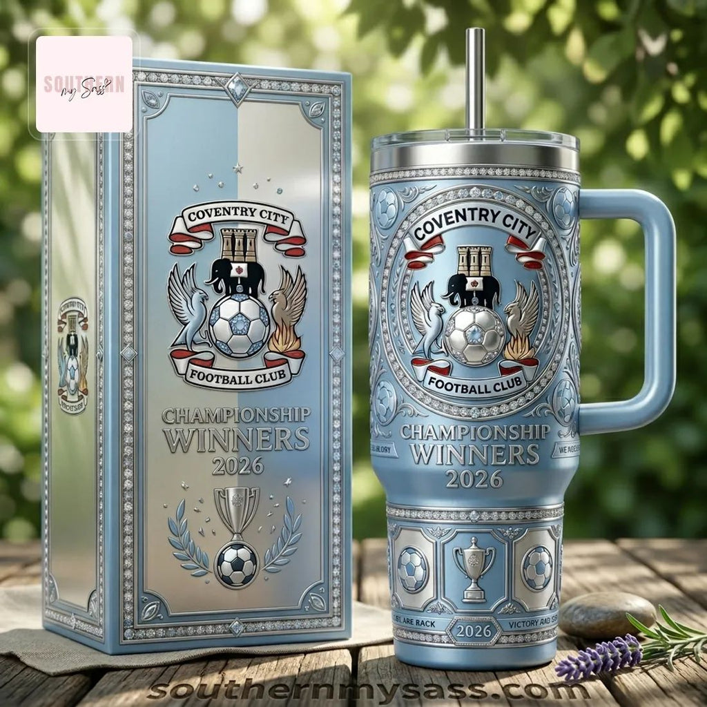 Coventry City FC Championship Winners 2026 Premium 40oz Tumbler with Handle