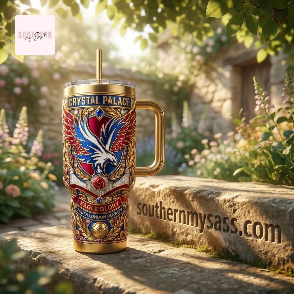 Crystal Palace F.C. Premium Gold Embossed 40oz Insulated Tumbler with Handle