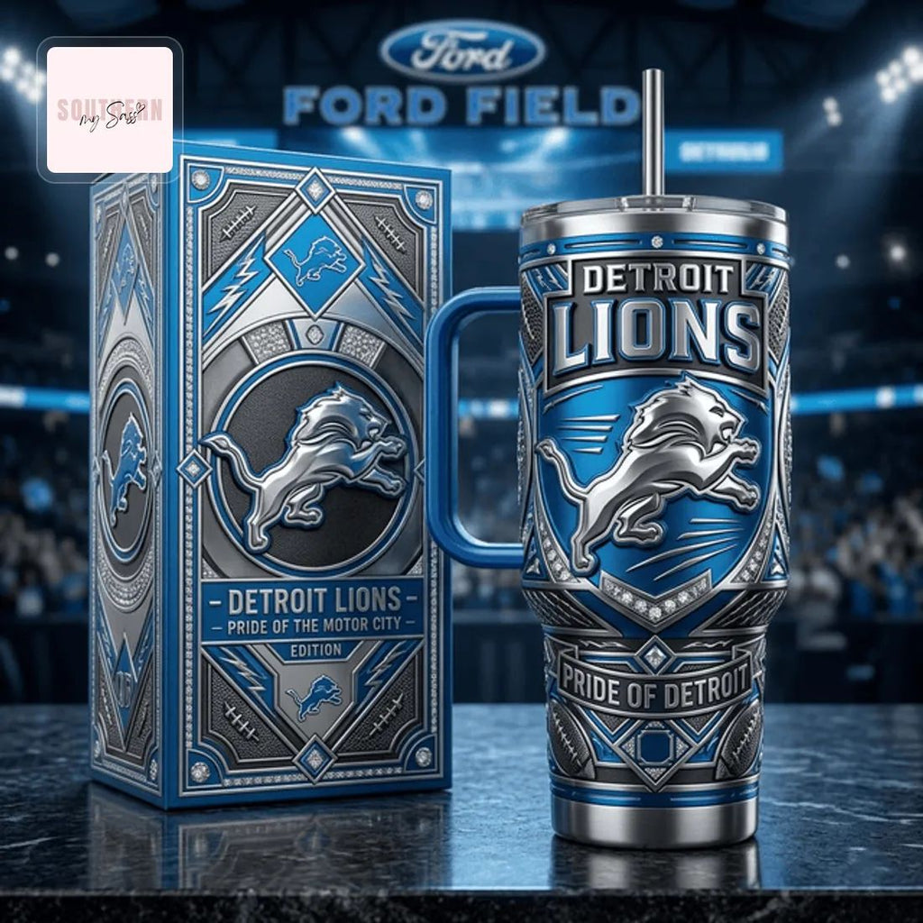 Detroit Lions Pride of Detroit 40oz Insulated Tumbler With Handle