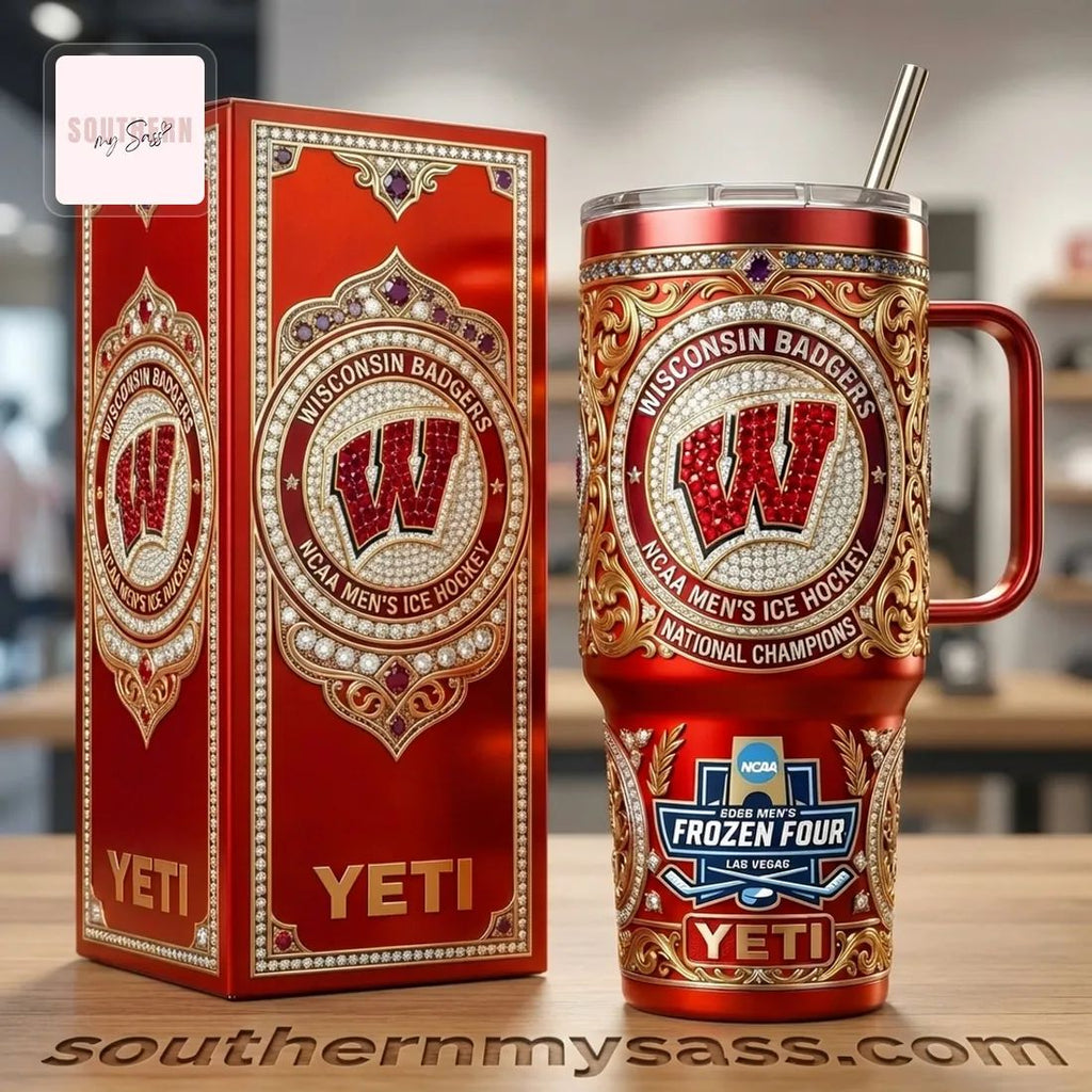 Wisconsin Badgers NCAA Men’s Ice Hockey National Champions Luxury YETI Tumbler
