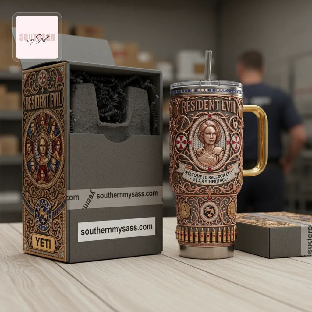 Resident Evil S.T.A.R.S. Heritage Premium Embossed 40oz Tumbler With Handle