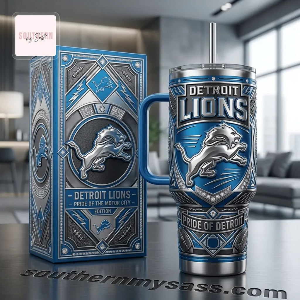Detroit Lions Pride of Detroit 40oz Insulated Tumbler With Handle