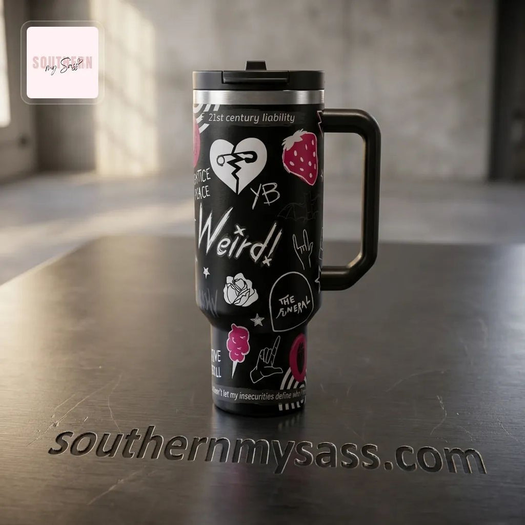 Thirst For Chaos Emo Punk 40oz Insulated Travel Tumbler