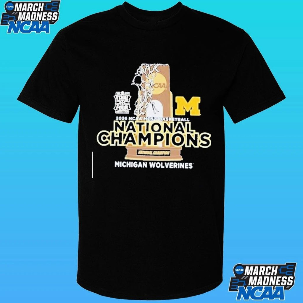 Michigan Wolverines Navy Blue 2026 Men’s Basketball National Champions Shirt