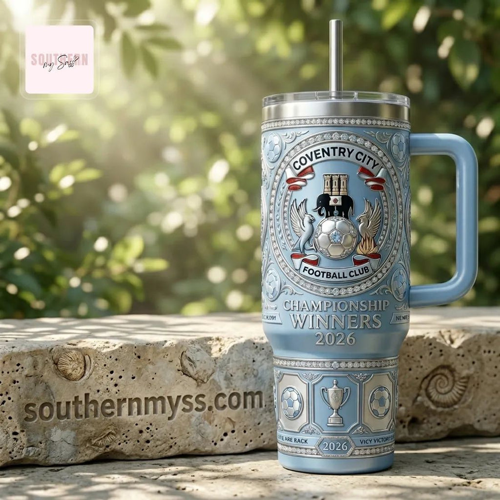 Coventry City FC Championship Winners 2026 Premium 40oz Tumbler with Handle