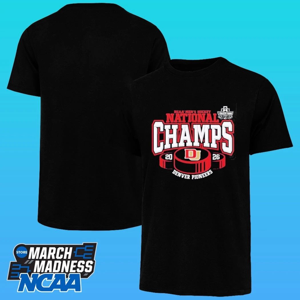 Denver Pioneers 2026 NCAA Frozen Four Men’s Ice Hockey National Champions Hockey Puck Shirt