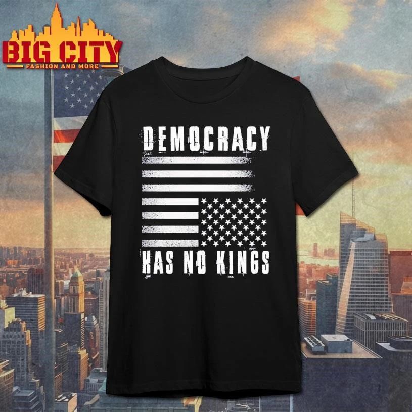 Democracy has no kings USA flag Retro Vintage Shirt