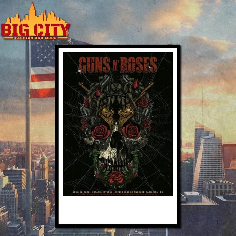 Guns N Roses World Tour 2026 Brazil Poster Shirt