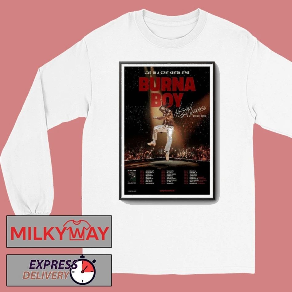 Burna Boy No Sign Of Weakness World Tour 2025 Poster shirt