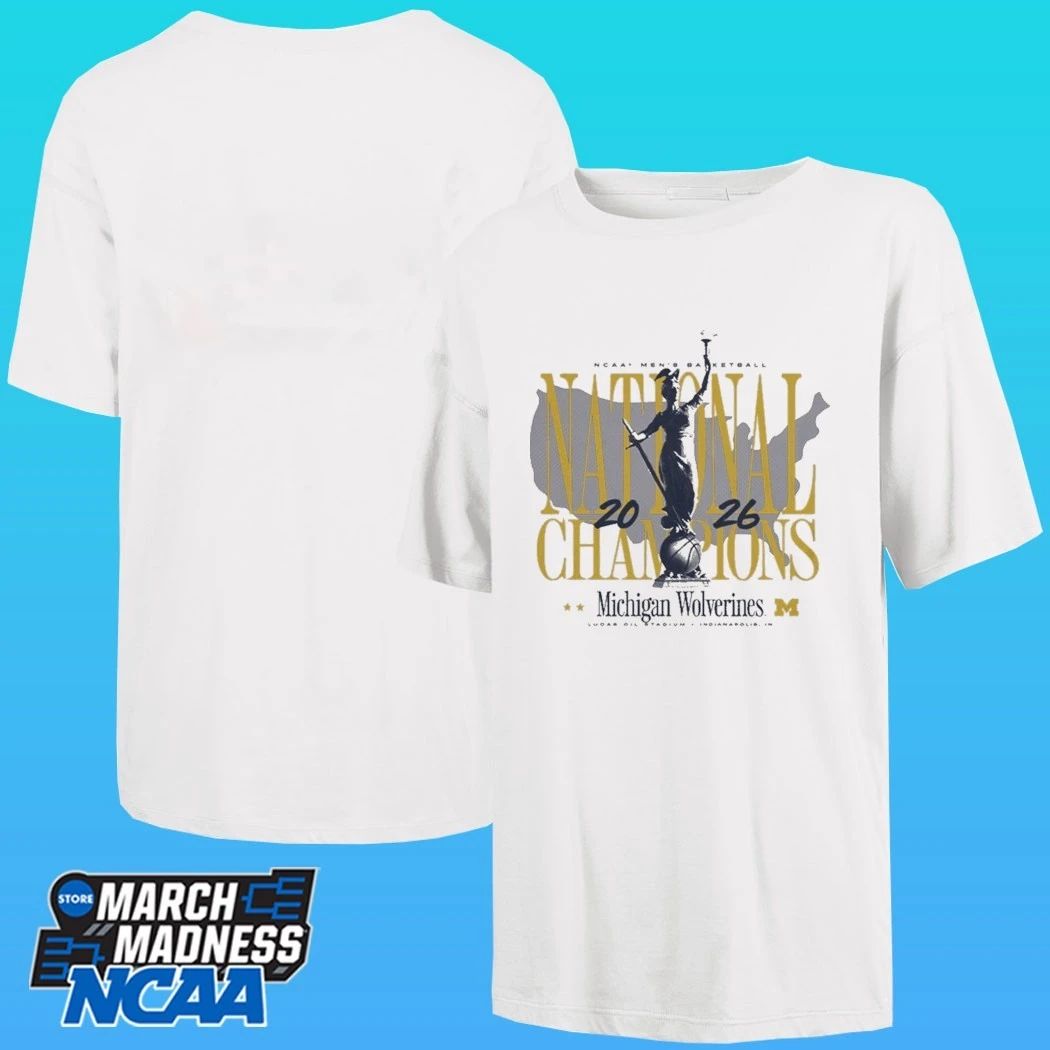 Michigan Wolverines NCAA Men’s Basketball National Champions 2026 Lucas Oil Stadium Indianapolis In Shirt