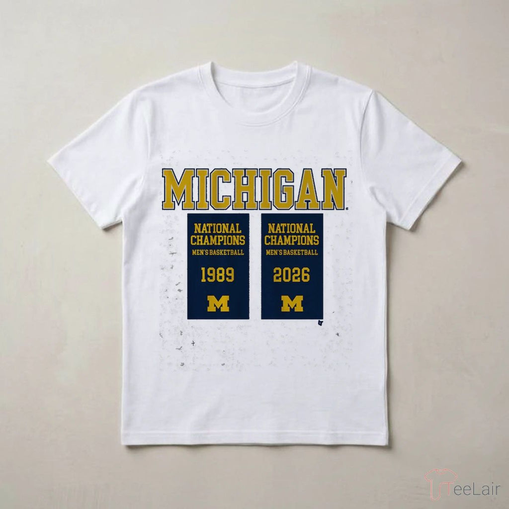 Michigan Wolverines MBB 2026 National Champions Banners T-Shirt