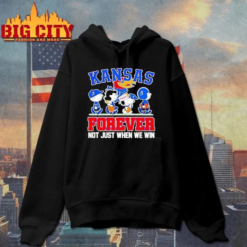 Peanuts Characters Kansas Jayhawks Forever Not Just When We Win Graphic Shirt