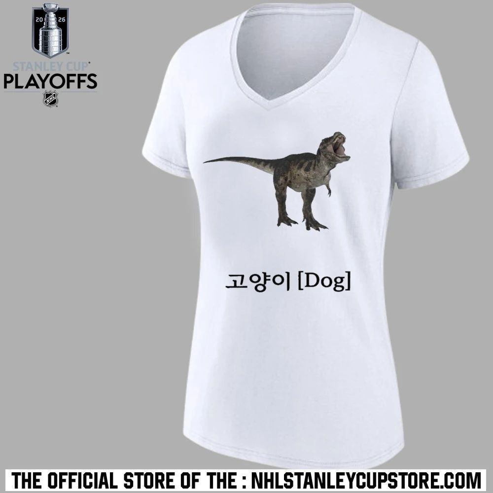 Dinosaur Korean Text Cat Dog Shirt