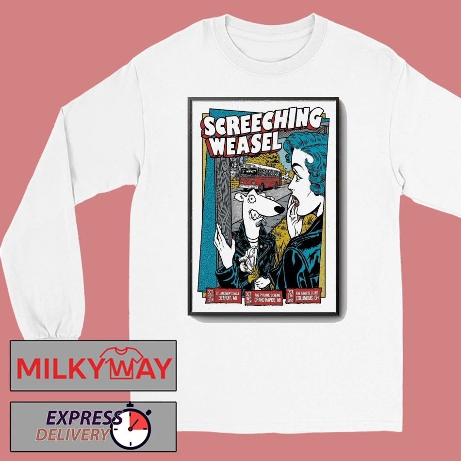 Screeching Weasel The King of Clubs, Columbus, OH Oct 17, 2025 Poster shirt