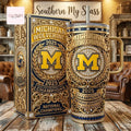 Michigan Wolverines 2025 NCAA College Basketball Champions Gold Tumbler