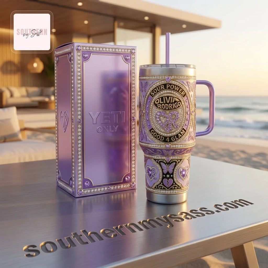 Olivia Rodrigo Sour Power Glam 40oz YETI Tumbler with Handle
