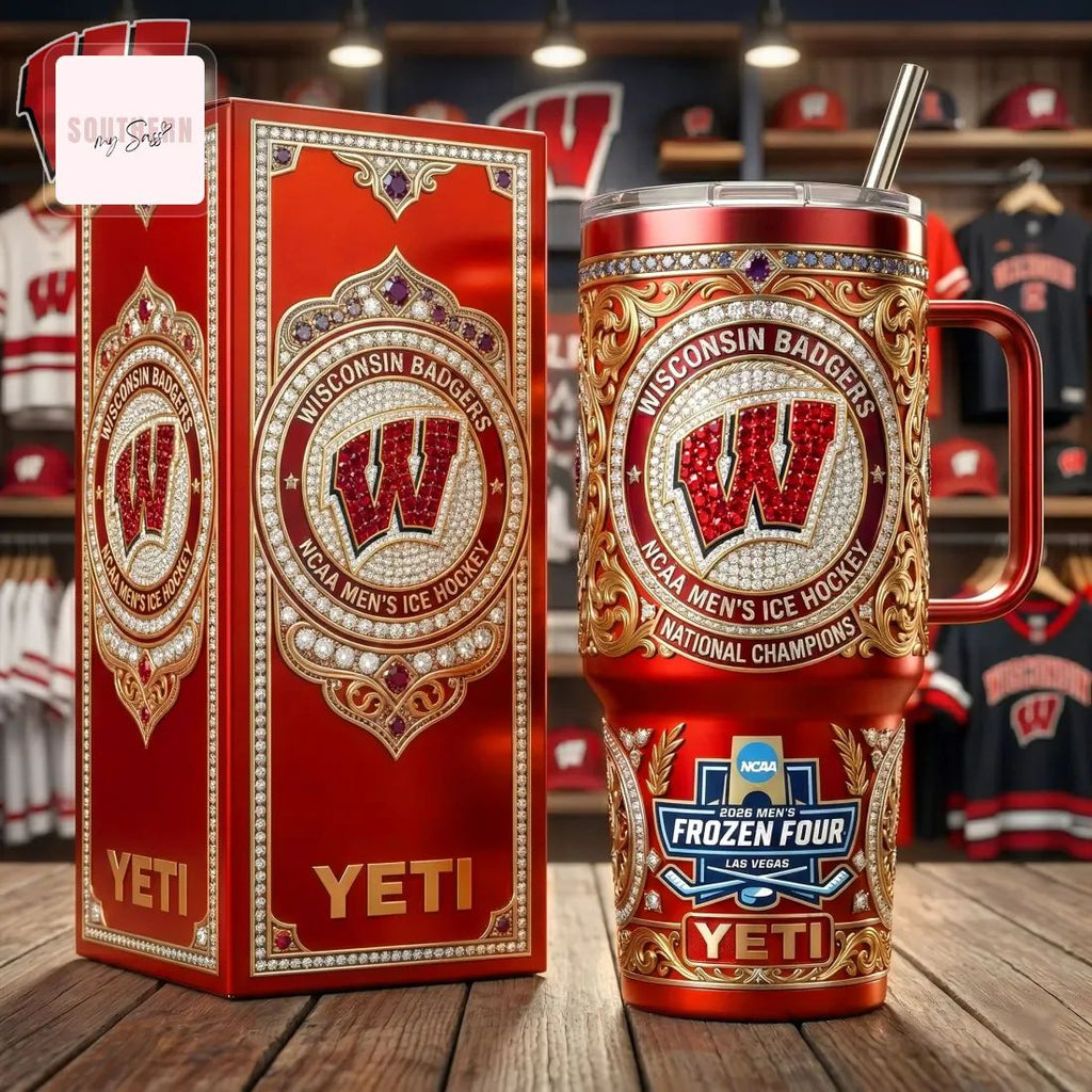 Wisconsin Badgers NCAA Men’s Ice Hockey National Champions Luxury YETI Tumbler