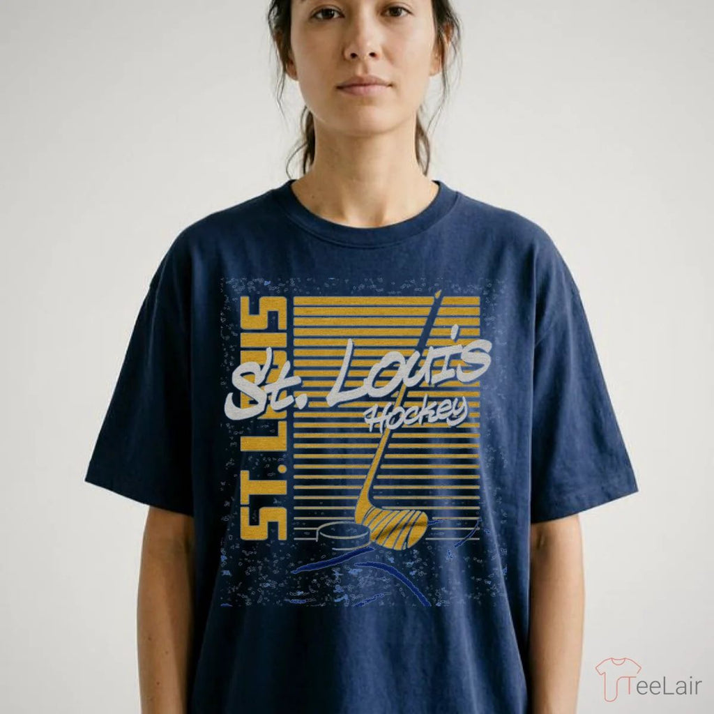 St. Louis Retro Hockey Sticks Heather Royal T-Shirt