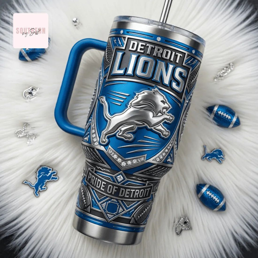 Detroit Lions Pride of Detroit 40oz Insulated Tumbler With Handle