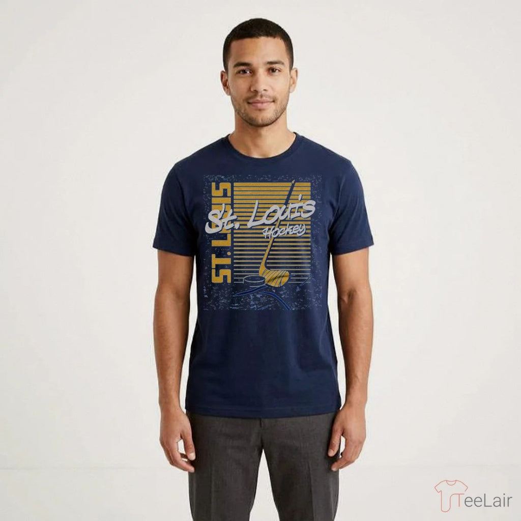 St. Louis Retro Hockey Sticks Heather Royal T-Shirt