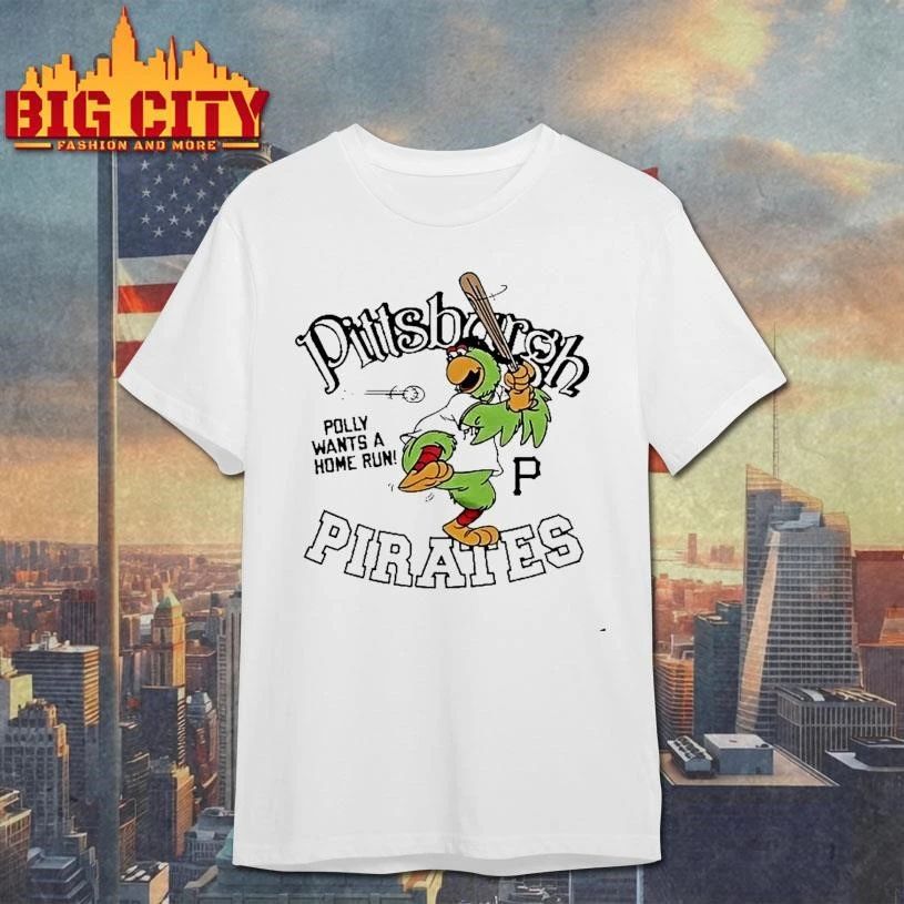Pittsburgh Pirates Pirate Parrot Polly Wants A Home Run Mascot By Homage Baseball Shirt