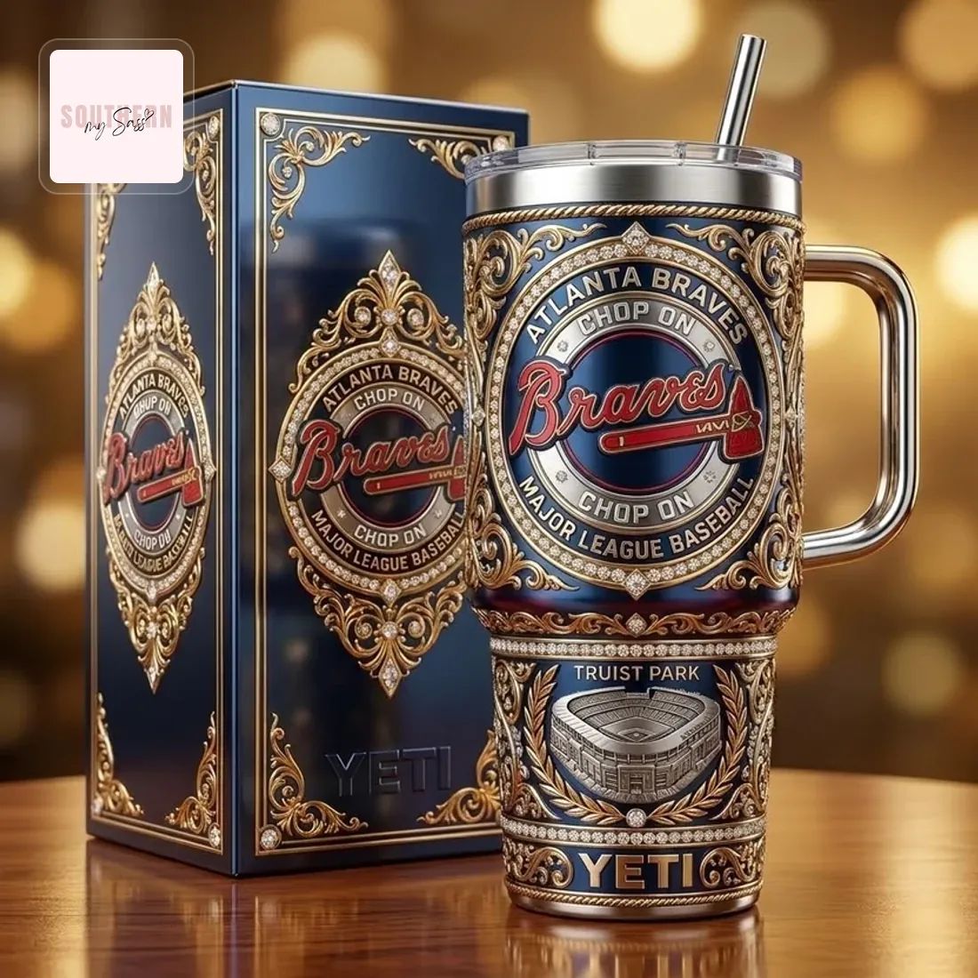 Atlanta Braves Truist Park Luxury 40oz YETI Tumbler with Lid and Handle