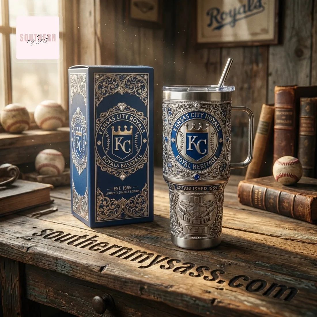 Kansas City Royals Luxury Heritage YETI 40 oz Insulated Tumbler