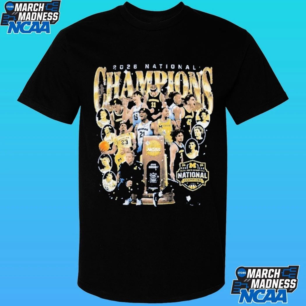 Michigan Wolverines Men’s Basketball Campus Ink 2026 National Championship Team Shirt