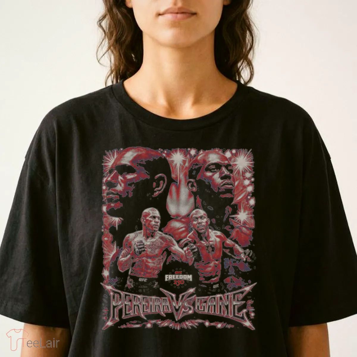 UFC Freedom 250 Alex Pereira Vs. Ciryl Gane Vintage Grunge WHT T-Shirt