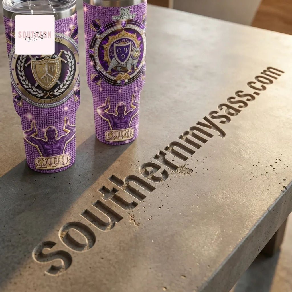 Omega Psi Phi Fraternity Stanley Diamond Glitter Tumbler