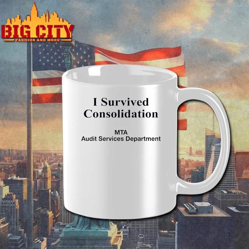 John Wilson Wearing I Survived Consolidation Graphic Shirt