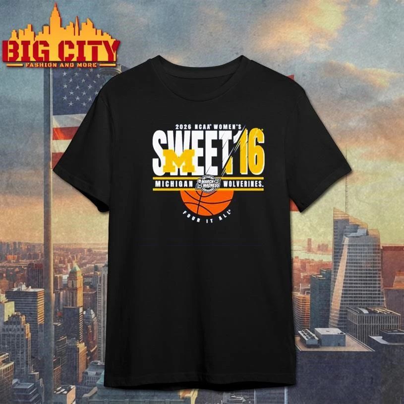 Michigan Wolverines 2026 NCAA Women’s Basketball Sweet 16 Graphic Shirt