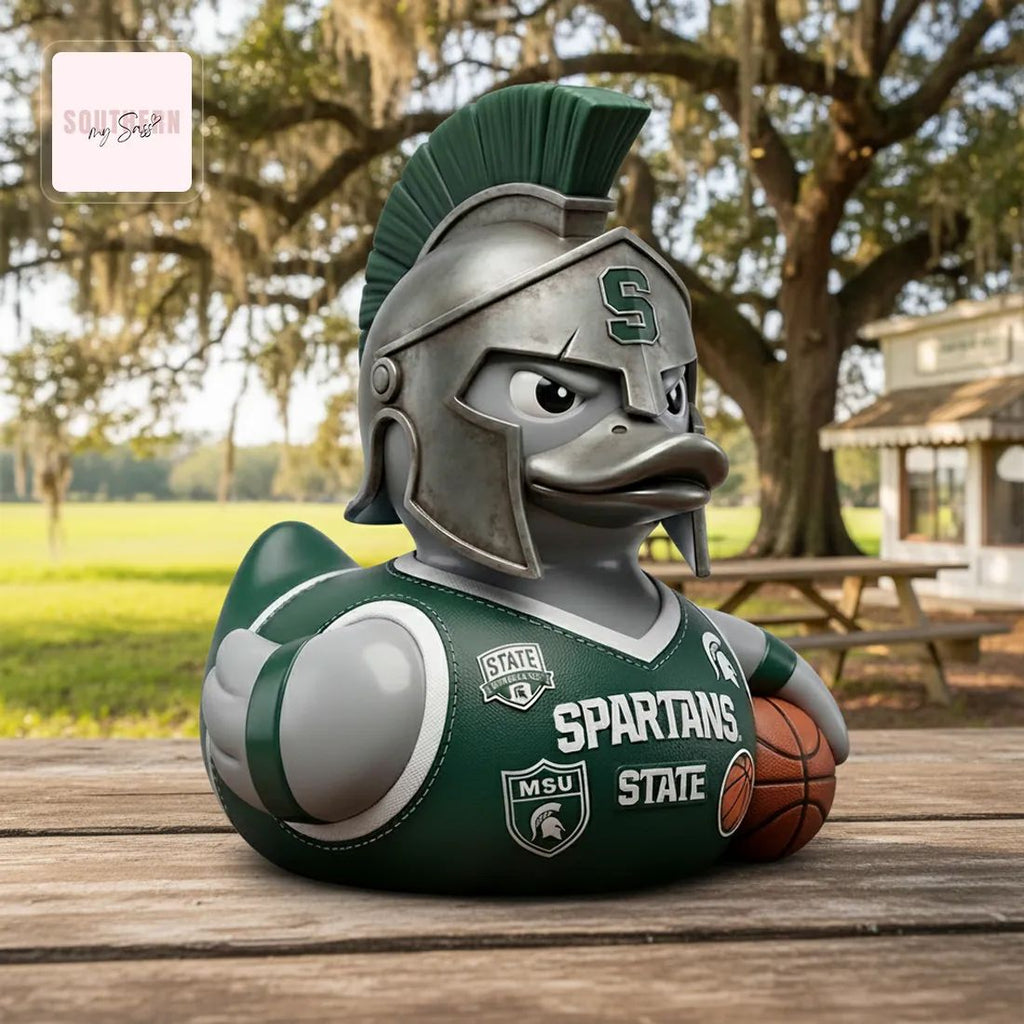 Michigan State Spartans Warrior Duck Basketball Rubber Duck