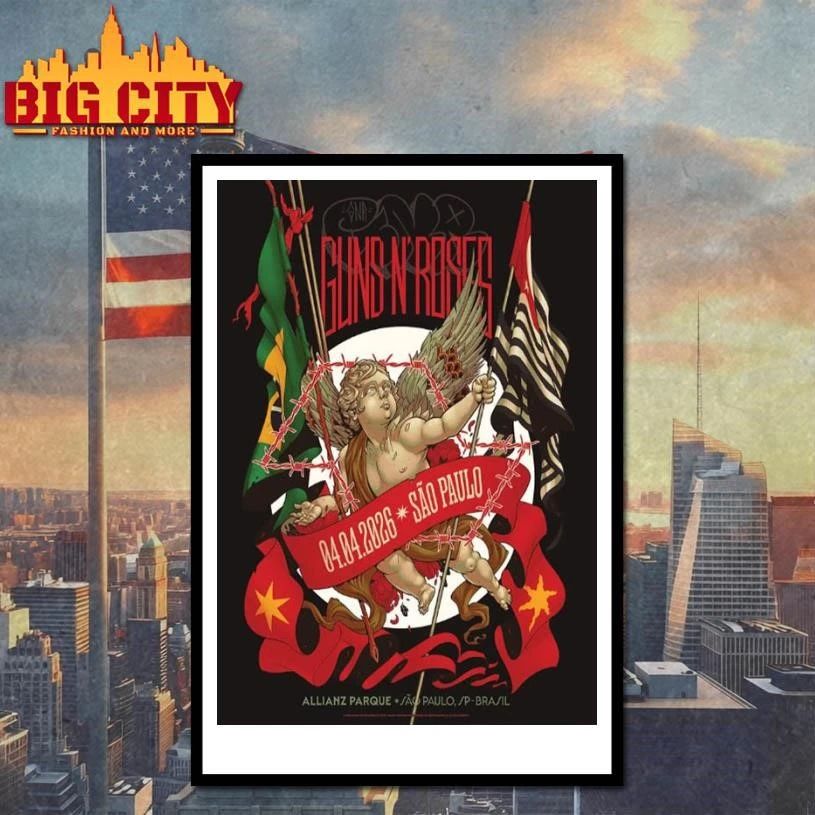 Guns N Roses 2026 Sao Paulo Poster Shirt