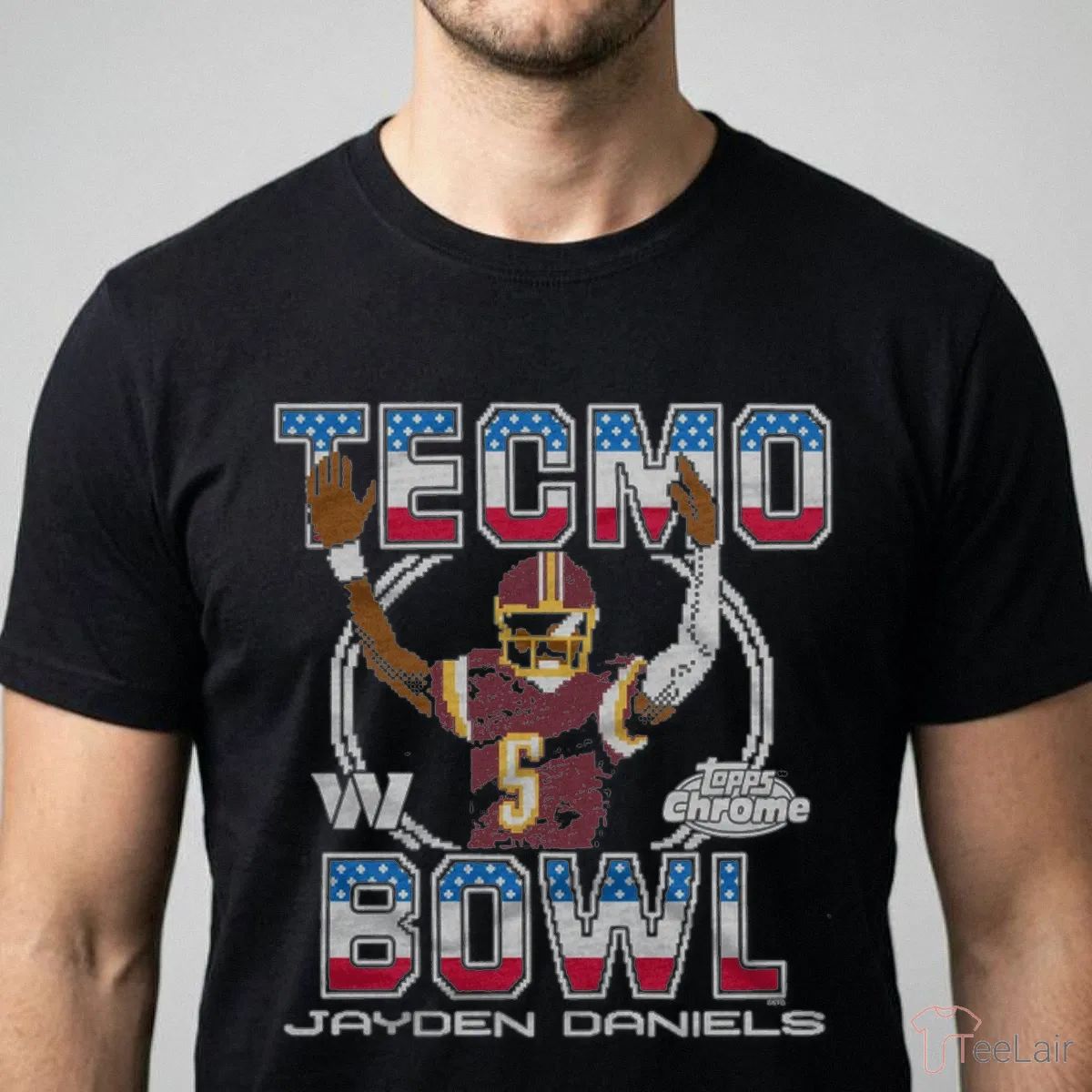 Tecmo Bowl X Topps Chrome Commanders Jayden Daniels T-Shirt