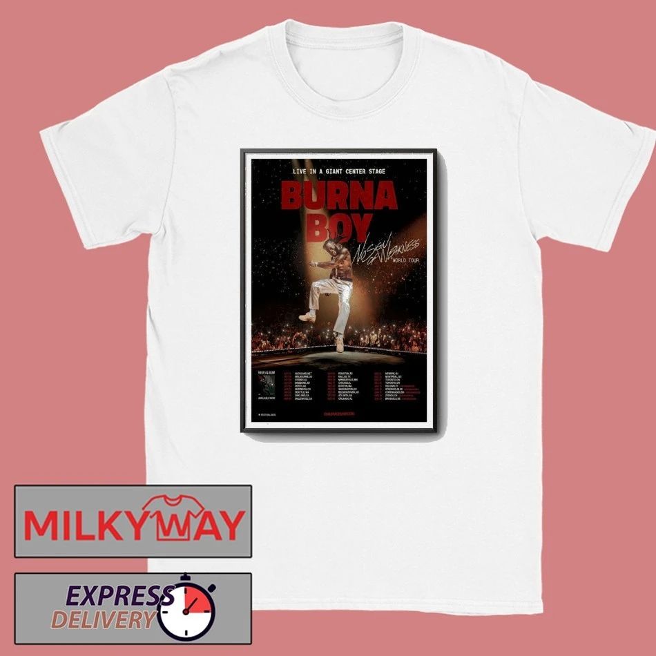Burna Boy No Sign Of Weakness World Tour 2025 Poster shirt