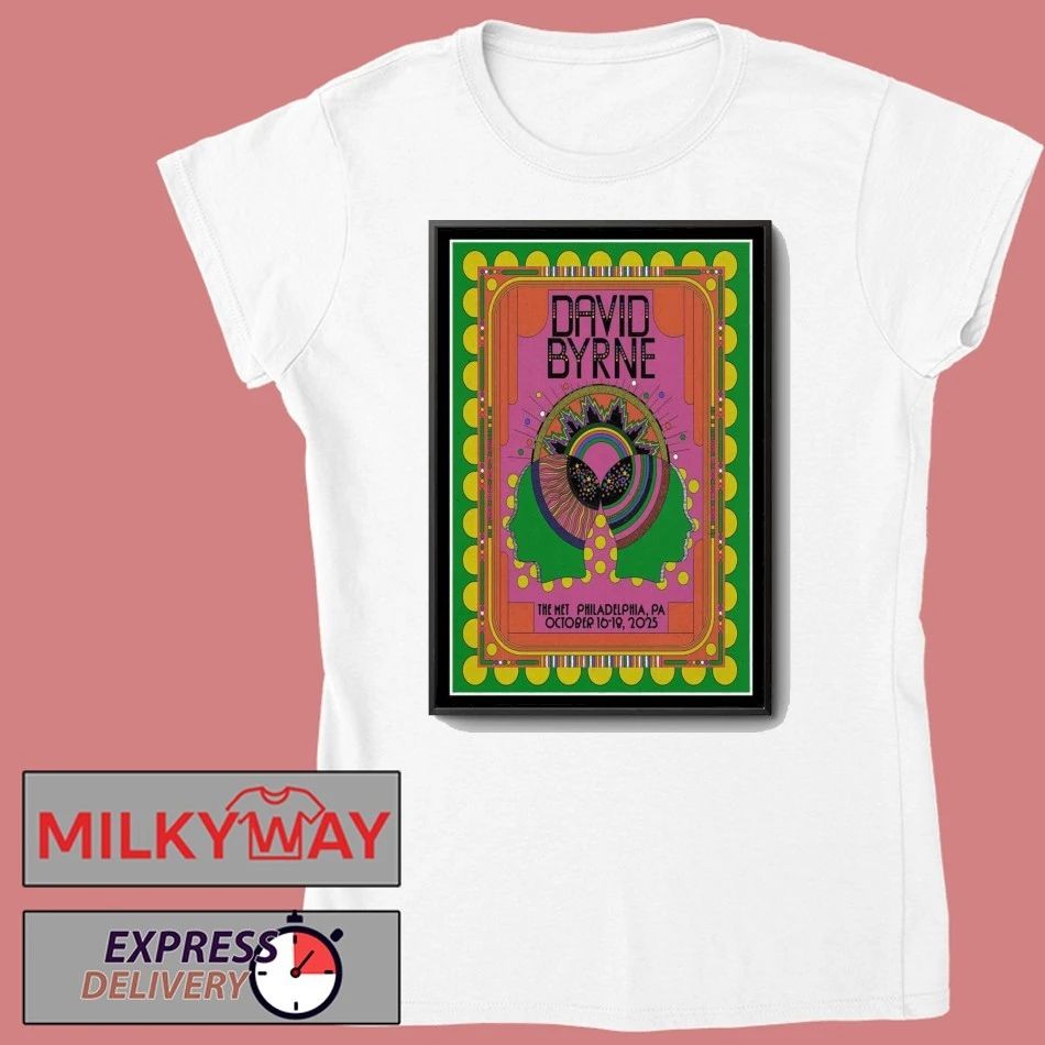 David Byrne Philadelphia Tour 2025 Poster shirt