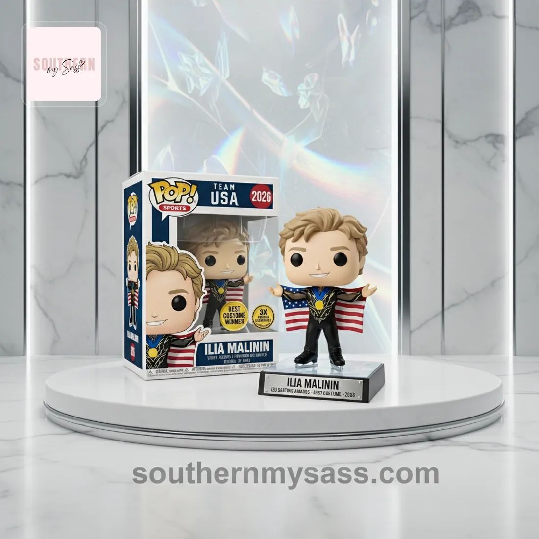 Ilia Malinin Team USA 2026 ISU Skating Awards Collectible Pop Figure Doll