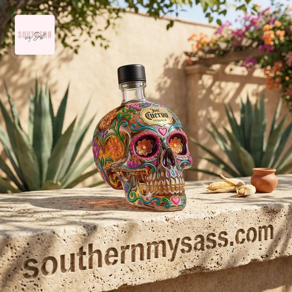 Jose Cuervo Day of the Dead Limited Edition Sugar Skull Whiskey Bottle