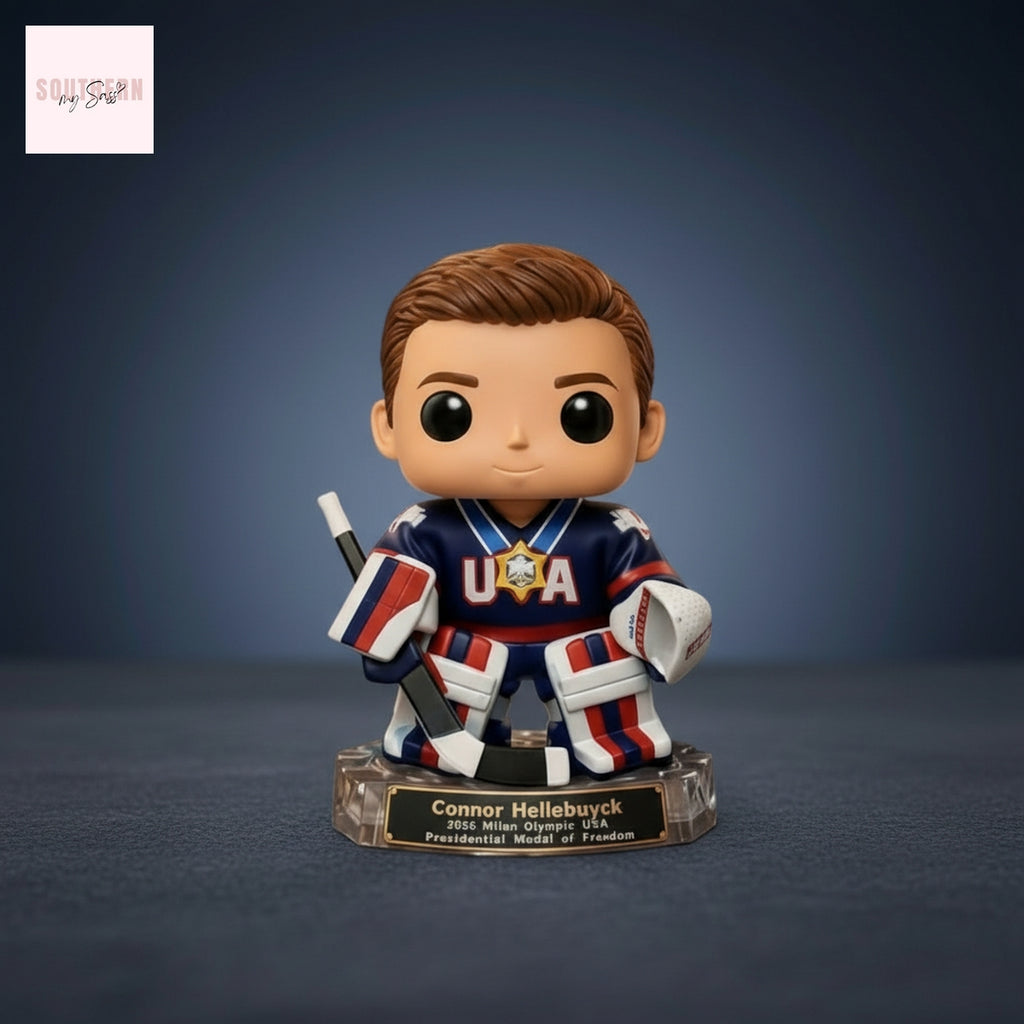 USA Hockey Connor Hellebuyck 2026 Milan Olympic Pop Figure Doll