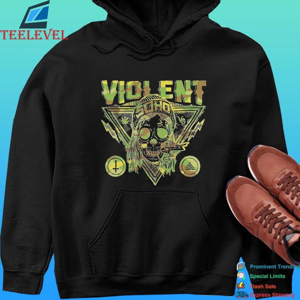 Violent Camo Blazing Skull Shirt